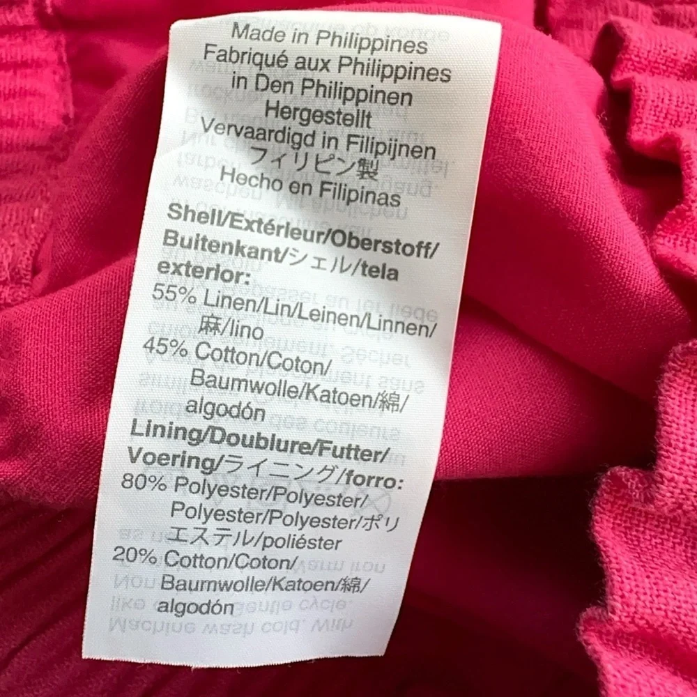 J CREW | NWOT LINEN & COTTON PINK PULL-ON SKIRT POCKETS LINED SCALLOPED HEM | 4